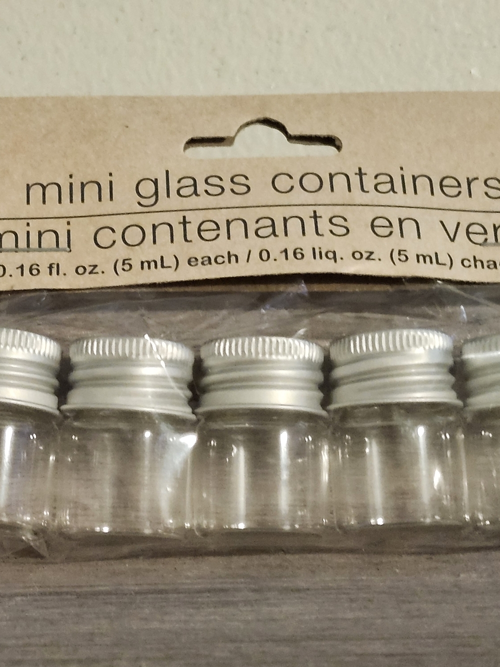 Clear Glass Mini Vials with Silver Screw Caps